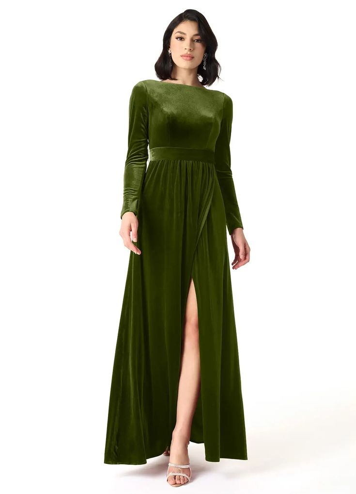 Azazie Brynn Velvet Dress Olive Bridesmaid Dresses | Azazie Olive Bridesmaid Dress, Olive Bridesmaid Dresses, Velvet Bridesmaid, Velvet Bridesmaid Dresses, Military Ball Dresses, Sage Dress, Special Event Dresses, Lace Bride, Rhinestone Dress