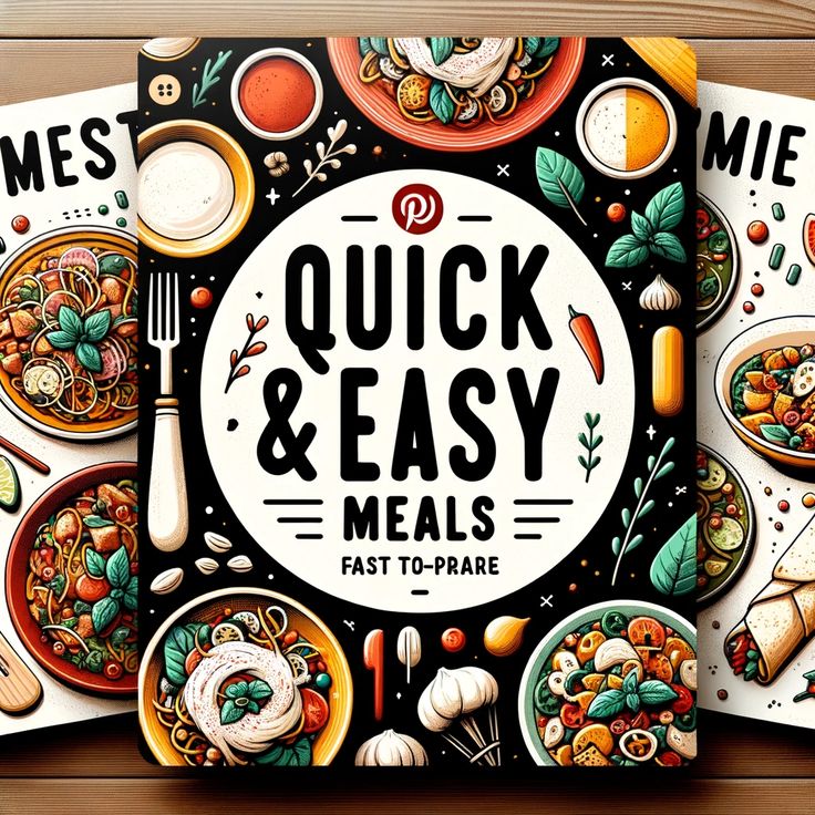 three cookbooks with the title quick and easy meals