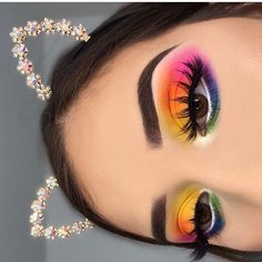 Lashes Vendors, Party Eye Makeup, Rainbow Eye Makeup, Lashes Wholesale, Make Up Designs, Party Make-up, Mekap Mata, Makeup Pictorial, Bright Makeup