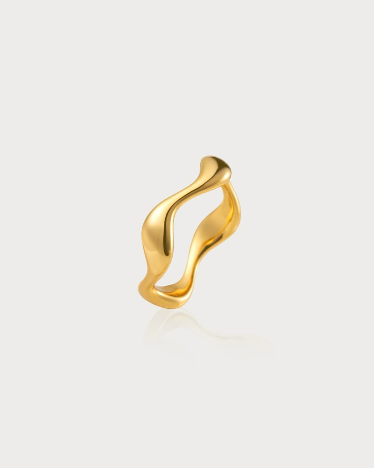 Materials: 18k gold plated brass Measurements: size in 6, 7, 8, 9 En Route Jewelry, Wave Ring, Phantom Of The Opera, Tokio Hotel, Serbia, Opera, Gold Rings, 18k Gold, Brass