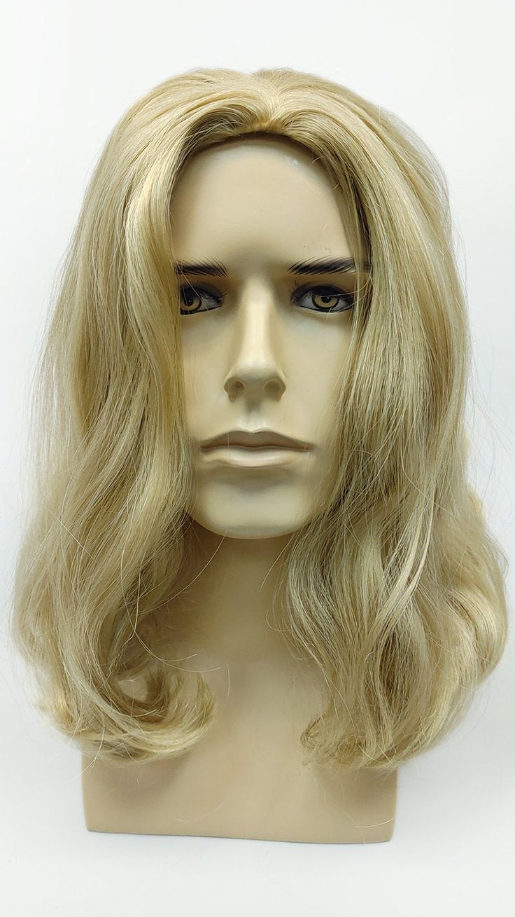 "Long men's wig with parted skin top. Perfect for a Jesus, hippie, or grunge look! Made with synthetic fibers. Color: Dirty Blonde (24) Style: Long, Straight 14\" Circumference: Adjustable Cap, Default at 21\" (22\" max) Materials: Synthetic Wig Fiber All sales are final. Please read all store policies before purchasing." Jesus Hippie, Hippie Grunge, Style Wig, Mens Wigs, Dirty Blonde Hair, Grunge Look, Dirty Blonde, Costume Wigs, Blonde Wig