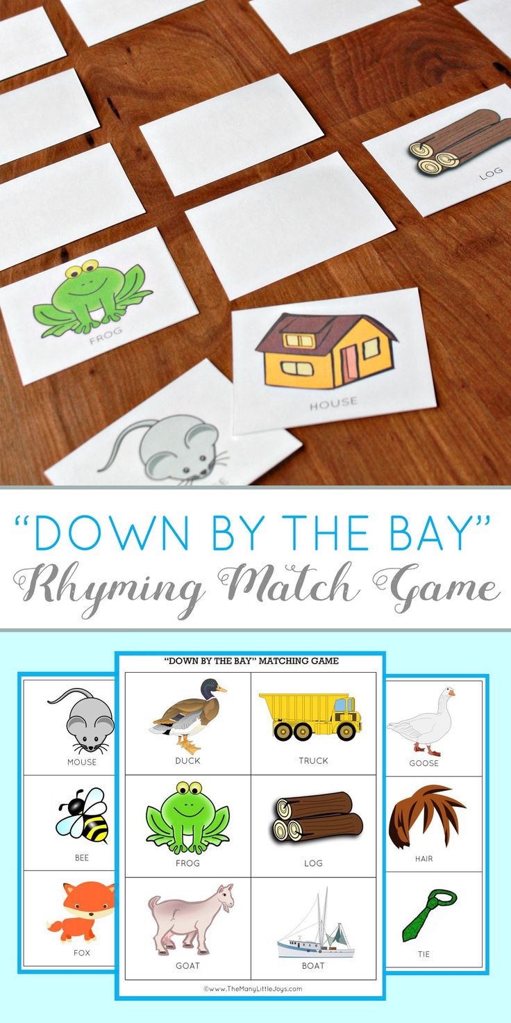 the printable game for children to play down by the bay with their name and pictures