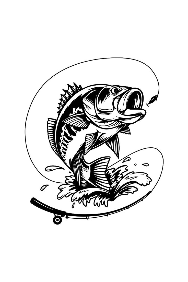 Largemouth Bass SVG,Bass Laser cut,Bass Vector,Bass Cricut,Bass Cut file,Fish Hook Svg,Bass Fishing Svg,Bass fishing shirt,Fish Svg,Fishing PNG Bass Fishing Tattoo Ideas, Bass Jumping Out Of Water Drawing, Fishing Drawings Easy, Forever Fishing Tattoo, Fishing Drawing Ideas Easy, Fishing Tattoo Stencil, Cricut Fishing Projects, Fishing Silhouette Designs, Cricut Fishing Shirt Ideas