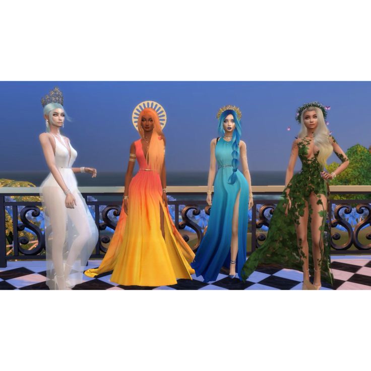 Sims 4 Elements Fire Water Air Earth using CC The Elements Halloween Costumes, Earth Air Fire Water Halloween Costumes, 4 Elements Theme Party, Four Elements Halloween Costume, Air Costume Element, Air Element Aesthetic Outfit, Four Elements Costume, Air Element Outfit, Water Element Costume