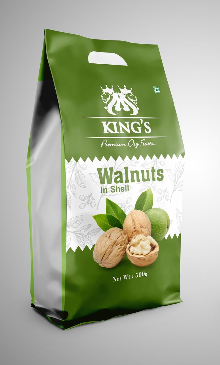 a bag of walnuts in shell on a white background with the words king's