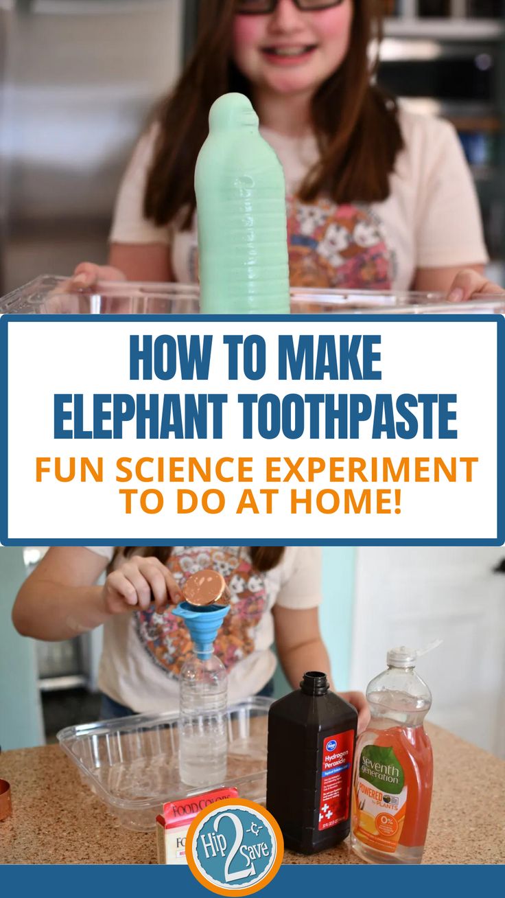 How To Make Elephant Toothpaste | Easy Science Experiment Summer Bucket List For Kids, Elephant Toothpaste Experiment, Elephant Toothpaste, Kids Science, Easy Science, Science Project, Science Experiment, Fun Science, Easy Kids