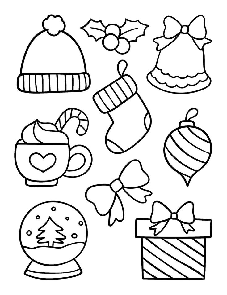 christmas coloring pages for kids to print out and color with the holiday decorations on them