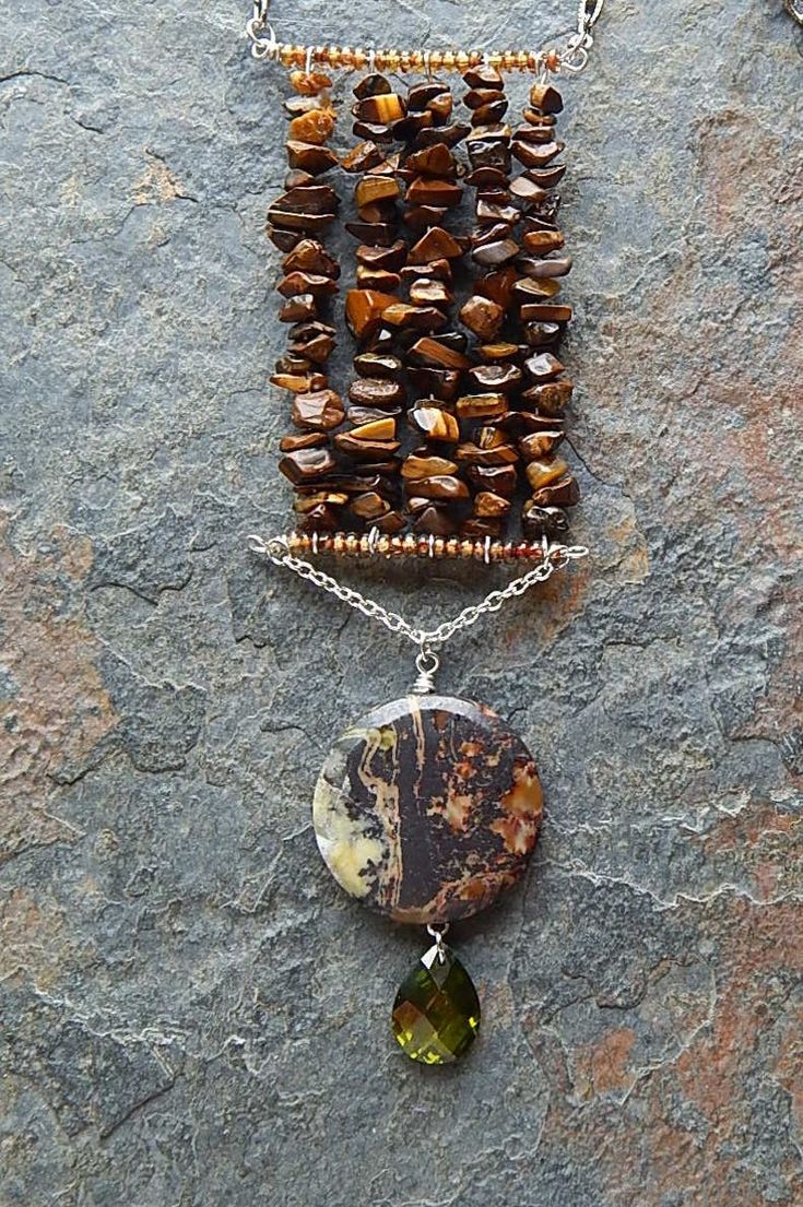 Earthy Brown Beaded Gemstone Necklaces, Earthy Brown Beaded Necklaces With Gemstones, Handmade Brown Necklaces For Layering, Bohemian Brown Gemstone Necklace, Earthy Brown Multi-strand Jewelry, Brown Multi-strand Necklace With Natural Stones, Brown Multi-strand Necklaces With Natural Stones, Brown Natural Stones Long Necklace, Bohemian Brown Wire Wrapped Necklaces