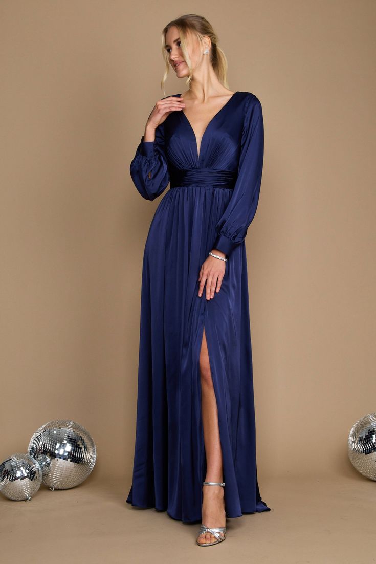 Dark Blue Dress, Long Sleeve Dress Formal, Dress Guide, Peplum Styling, Peplum Styles, High Quality Dress, Soft Cup, Evening Party Dress, Mother Of The Bride Dresses