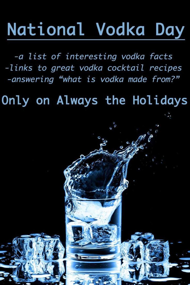 an advertisement for the national vodka day with ice cubes and water splashing on it