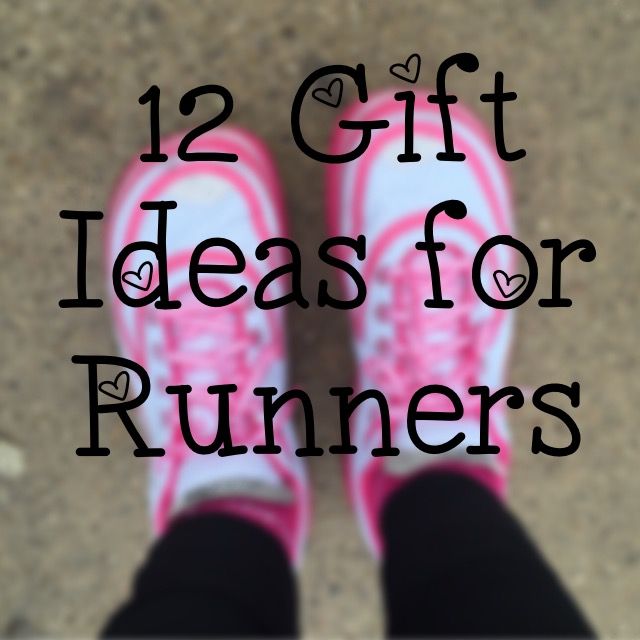 a pair of pink shoes with the words 12 gift ideas for runners written on them