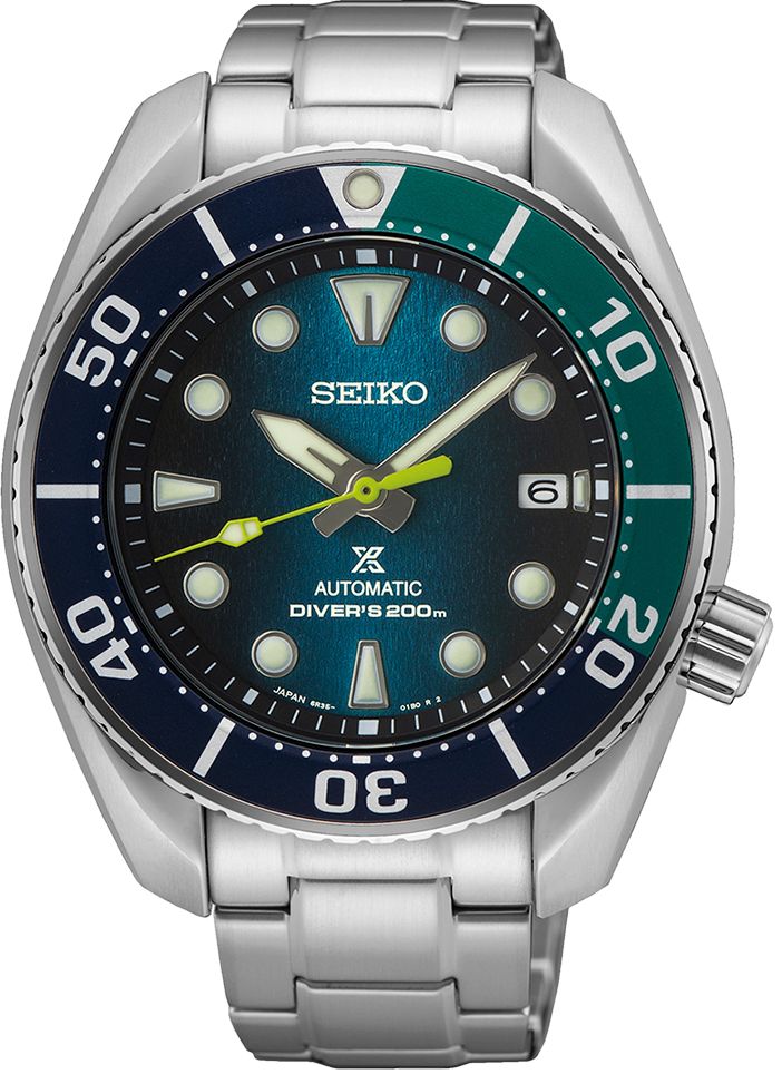 Limited Edition of 1400 Pieces. Seiko Watch Prospex Silfra Sumo Diver Limited Edition SPB431J1. Introducing a brand new European exclusive timepiece into the Prospex diving collection, inspired by the clearest water in the world. Diving is at the heart of Prospex, and this watch design is influenced by one of the world’s most iconic diving destinations. It takes its inspiration from the underwater sea view of Silfra in Iceland, between the North American and Eurasian tectonic plates, which continue to drift further apart each year. Silfra remains the only place in the world where divers can explore the fissure between two continents – the water is filtered through lava over the course of 100 years, making it the clearest water in the world. This diver is built in the classic ‘Sumo’ design Seiko Sumo, Seiko Prospex, Seiko Men, Seiko 5 Sports, Seiko Watch, Divers Watch, Seiko Watches, Dive Watches, Silver Man