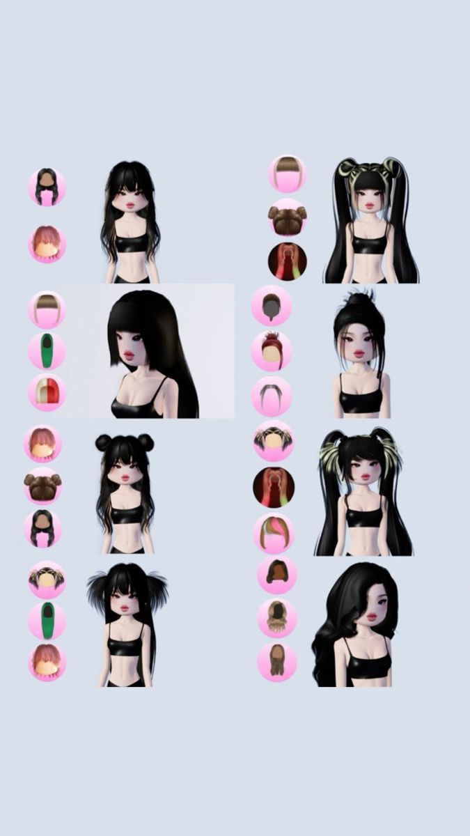 an image of various female avatars with different hair colors