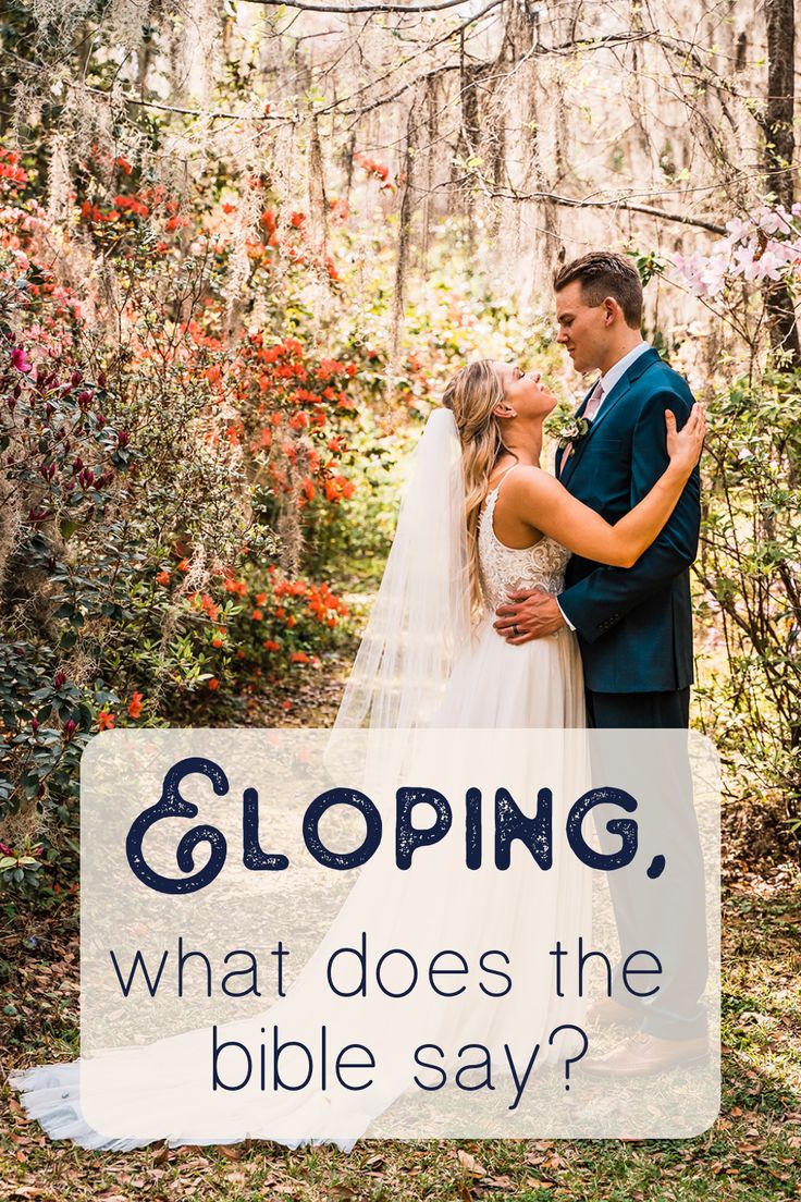 a bride and groom standing in the woods with text reading gloping what does the bible say?