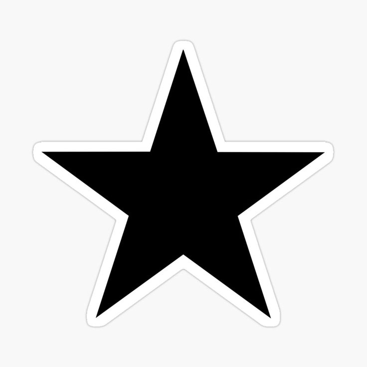 a black and white star sticker