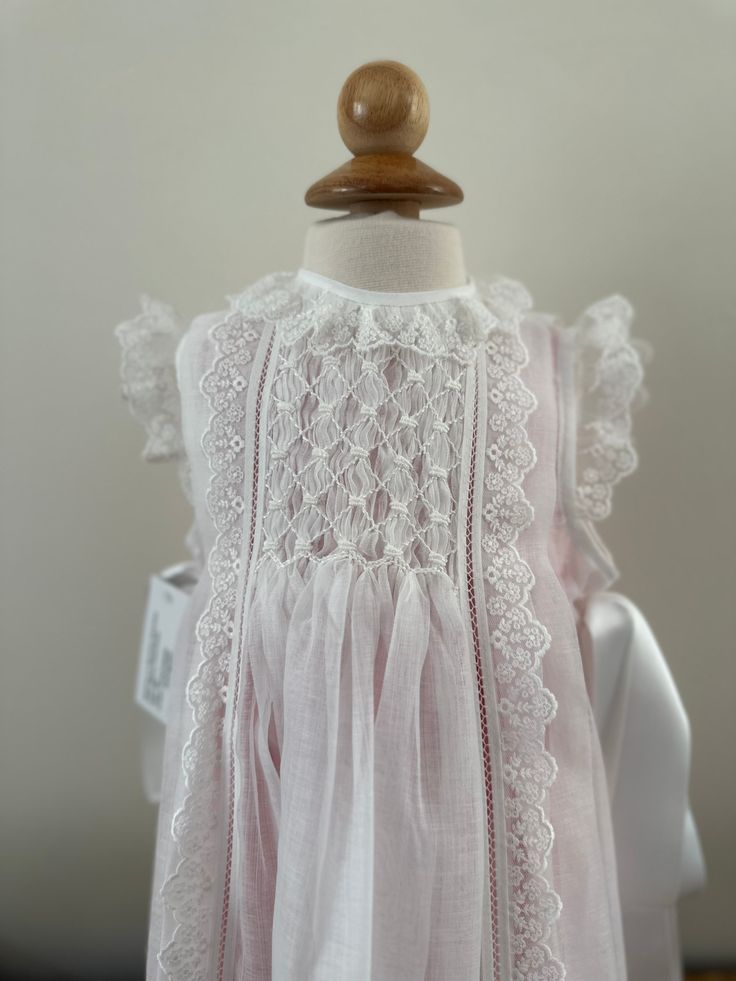 Lace Dress With Lace Trim For First Communion, Classic Lace Dress With Ruffles, Elegant First Communion Dress With Lace Collar, Classic White Dress With Lace Bodice, Sleeveless Lace Bodice Dress For Ceremony, Classic Ruffle Dress For First Communion, Classic Ruffled Dress For First Communion, Classic First Communion Dress With Ruffles, Formal Baptism Dress With Lace Ruffles