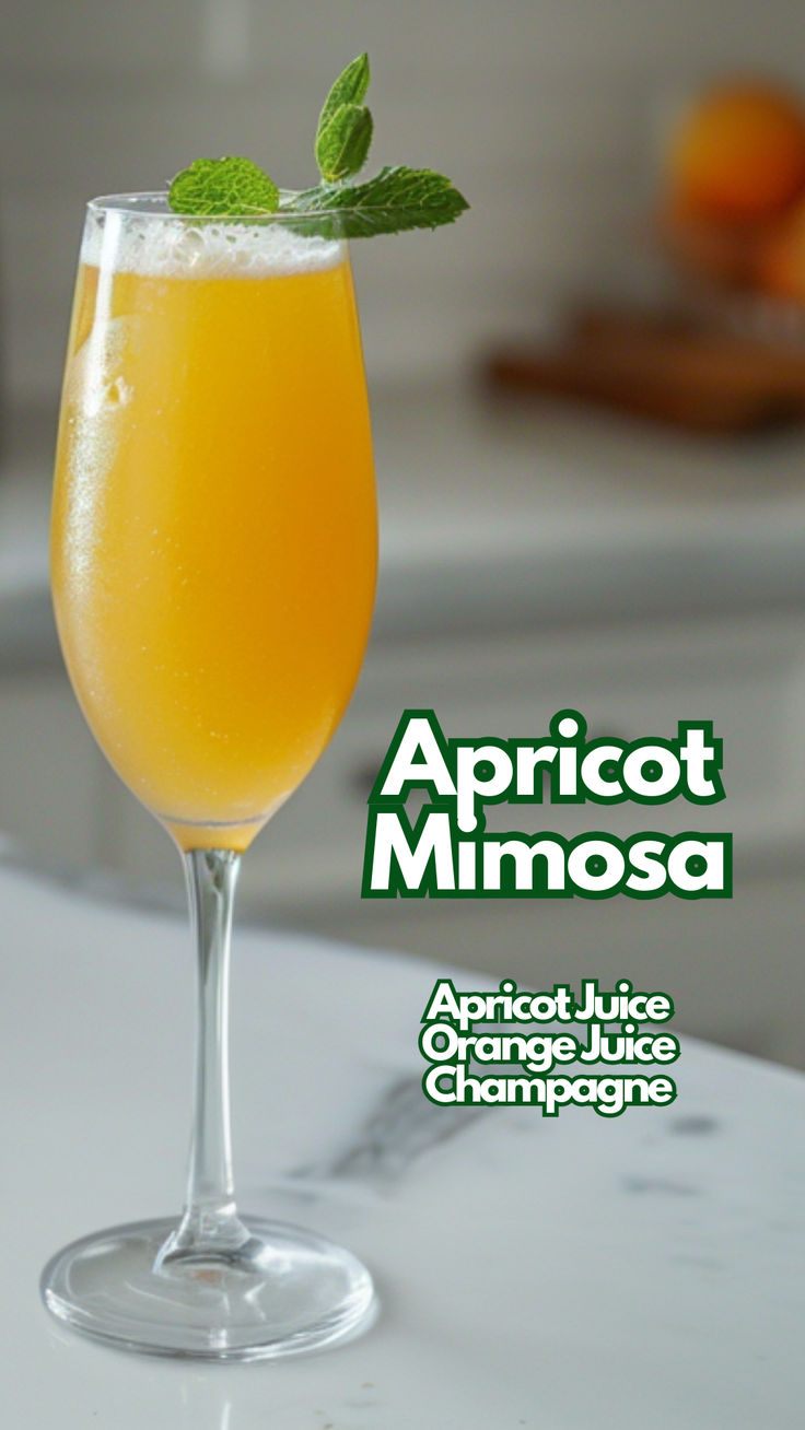 Apricot Mimosa Apricot Juice, Orange Juice Cocktails, Cocktail Cards, Juice Cocktails, Mimosa Cocktail, Breakfast Cocktails, Champagne Cocktails, Best Cocktail Recipes, Brunch Cocktails