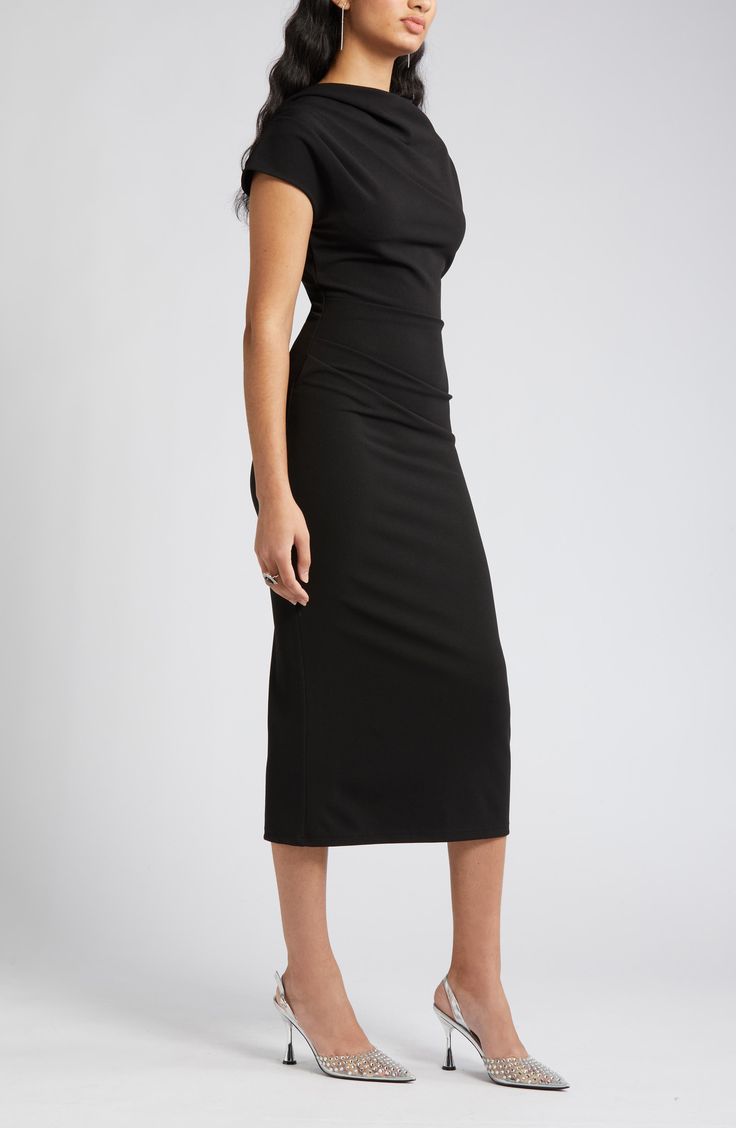 Rippled ruching shapes this sleek, sophisticated dress designed with a drapey cowl neck and slight sleeves. Cowl neck Cap sleeves Lined 95% rayon, 5% spandex Dry clean Made in the USA Sophisticated Dress, Nordstrom Dresses, Cowl Neck, Knit Dress, Cap Sleeves, Designer Dresses, Dry Clean, Nordstrom, Sleek