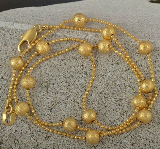 Unique 9ct gold filled beaded women's chain necklace. Gold Beaded Necklace, Gold Bead Necklace, Gold Necklaces, Bridal Jewelry Sets, Indian Design, 10k Gold, Gold Beads, Bling Bling, Bridal Jewelry