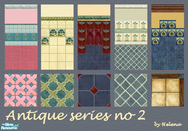 an assortment of tile designs with the words antique series no 2