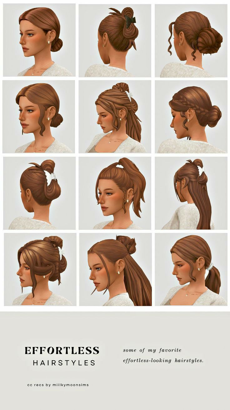 the different hairstyles for women are shown in this graphic style, and there is no image to describe