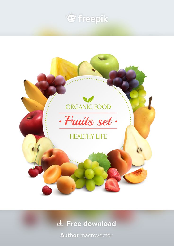 an organic food poster with fruits and vegetables