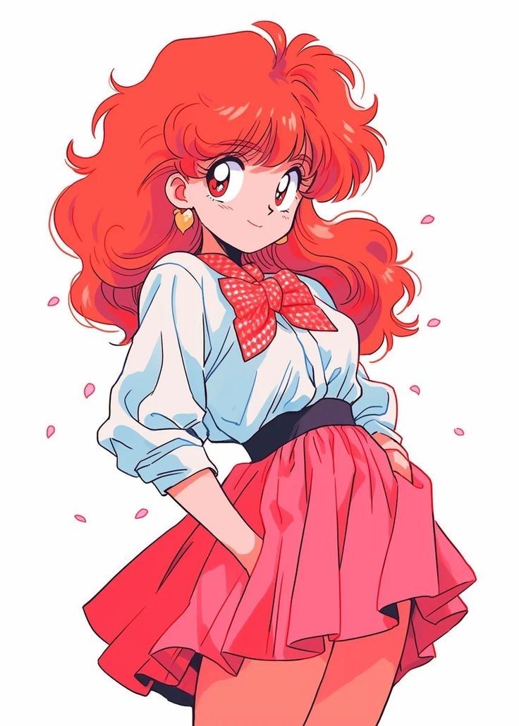 Anime Style Art Illustrations, Shojo Style Art, 80s Anime Style Reference, Retro Illustration Character, 90s Anime Character Design, Old Anime Art Style, Anime Style Character Design, 90s Anime Women, Anime 90s Style