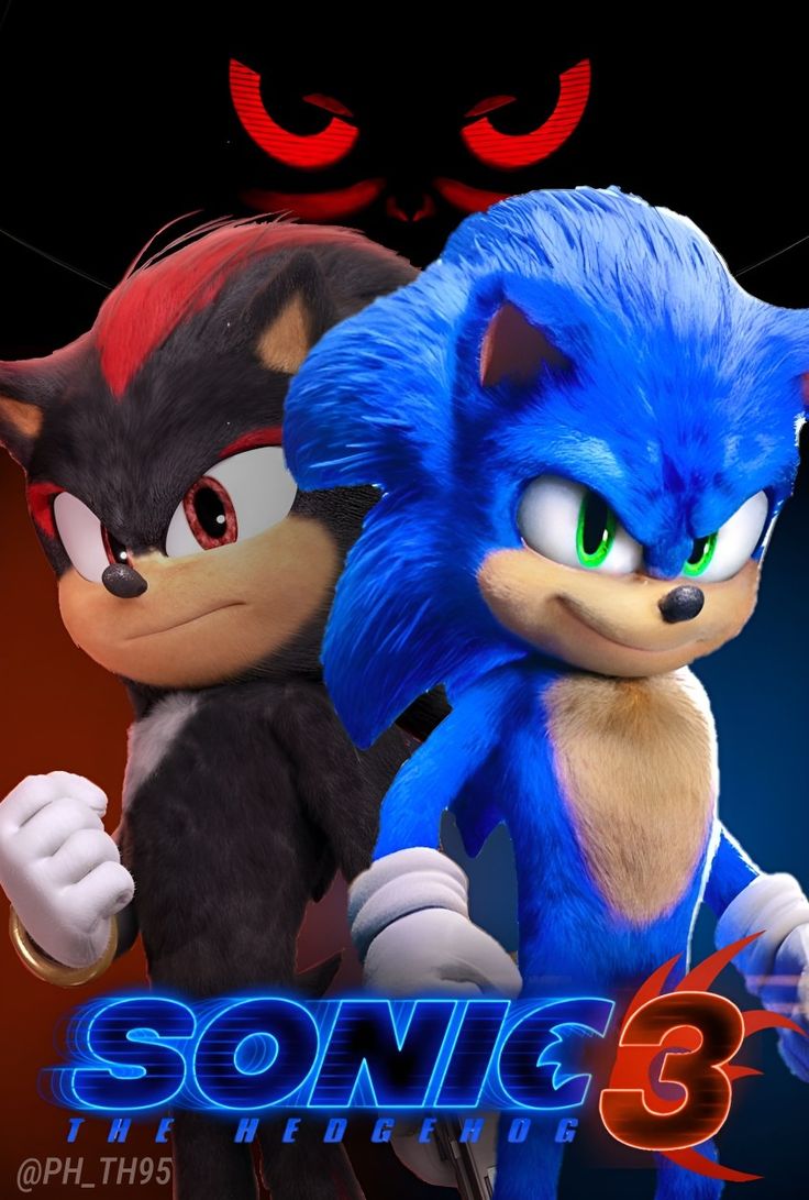 sonic the hedgehog and shadow the hedgehog from sonic the hedgehog movie poster