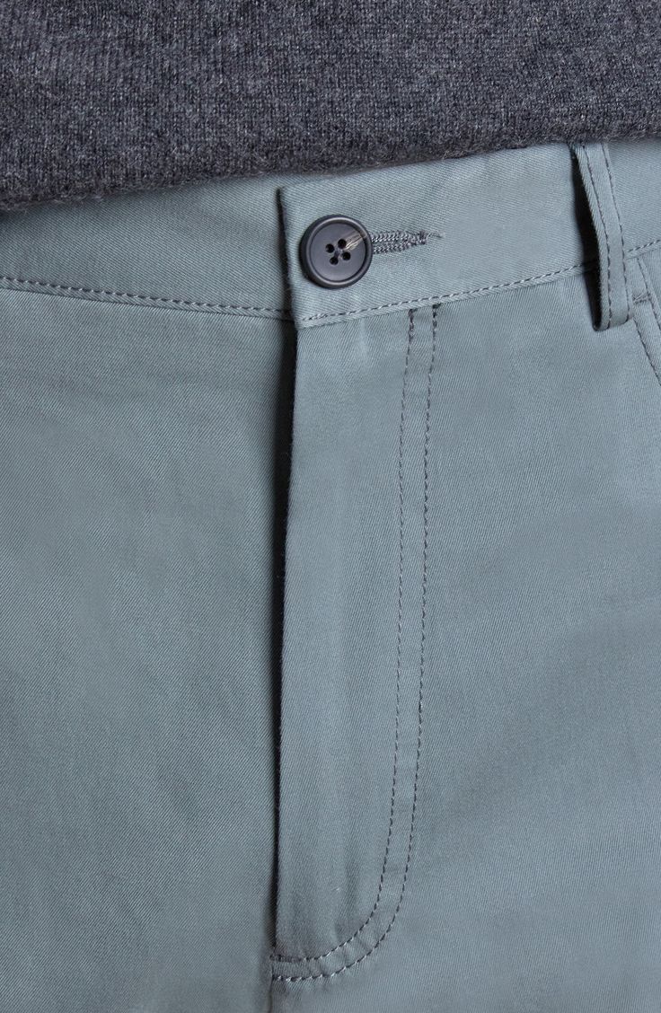 A hint of cashmere adds a touch of luxury to these breathable cotton pants that are fashioned in Italy. Zip fly with button closure Five-pocket style 95% cotton, 5% cashmere Dry clean Made in Italy Cotton Straight Pants With Button Closure, Modern Cotton Bottoms With Straight Hem, Modern Business Casual Bottoms With Pockets, Cotton Trousers With Button Closure, Cotton Chinos With Tapered Leg And Button Closure, Classic Cotton Bottoms With Hidden Pockets, Modern Business Casual Bottoms With Five Pockets, Cotton Ankle-length Pants With Button Closure, Everyday Cotton Bottoms With Button Closure