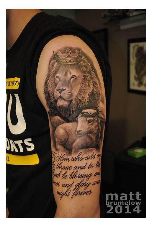 a man with a lion tattoo on his arm