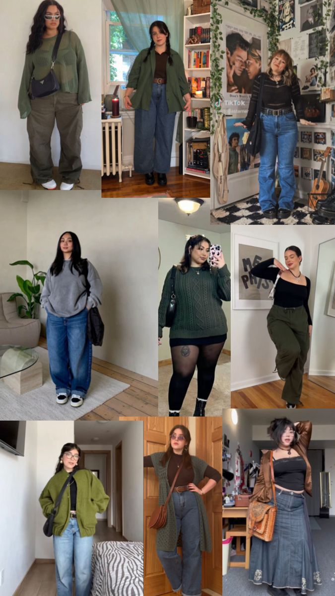 Grunge Plus Size Outfits, Plus Size Indie Outfits, College Outfits Plus Size, Curvy Casual Outfits, College Outfits Winter, Simple Style Outfits, Fall Plus Size, Earthy Outfits, Plus Size Summer Outfit