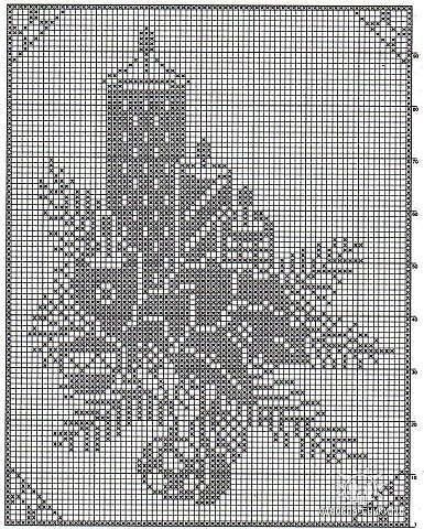 a cross stitch pattern with an ornate design on the front and side, in grey