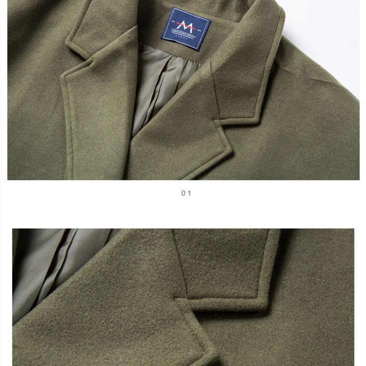 Product information: Fabric classification: woolen cloth Pattern: solid color Collar type: lapel Color classification: green, black, camel, dark gray, black, camel Style: young and popular Length: Long Clothing pattern: loose Size information: Size: M L XL 2XL Note： 1. Asian sizes are 1 to 2 sizes smaller than European and American people. Choose the larger size if your size between two sizes. Please allow 2-3cm differences due to manual measurement. 2. Please check the size chart carefully befo Casual Solid Double-breasted Wool Coat, Classic Khaki Wool Coat With Long Sleeves, Classic Long Sleeve Khaki Wool Coat, Casual Wool Outerwear In Solid Color, Casual Wool Coat With Lapel Collar For Office, Casual Long Pea Coat In Solid Color, Casual Long Solid Color Pea Coat, Casual Wool Coat For Workwear, Solid Color, Casual Wool Coat With Lapel Collar In Solid Color