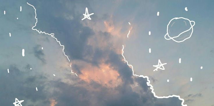 the sky is filled with clouds and stars