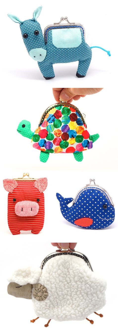 four different purses with animals on them