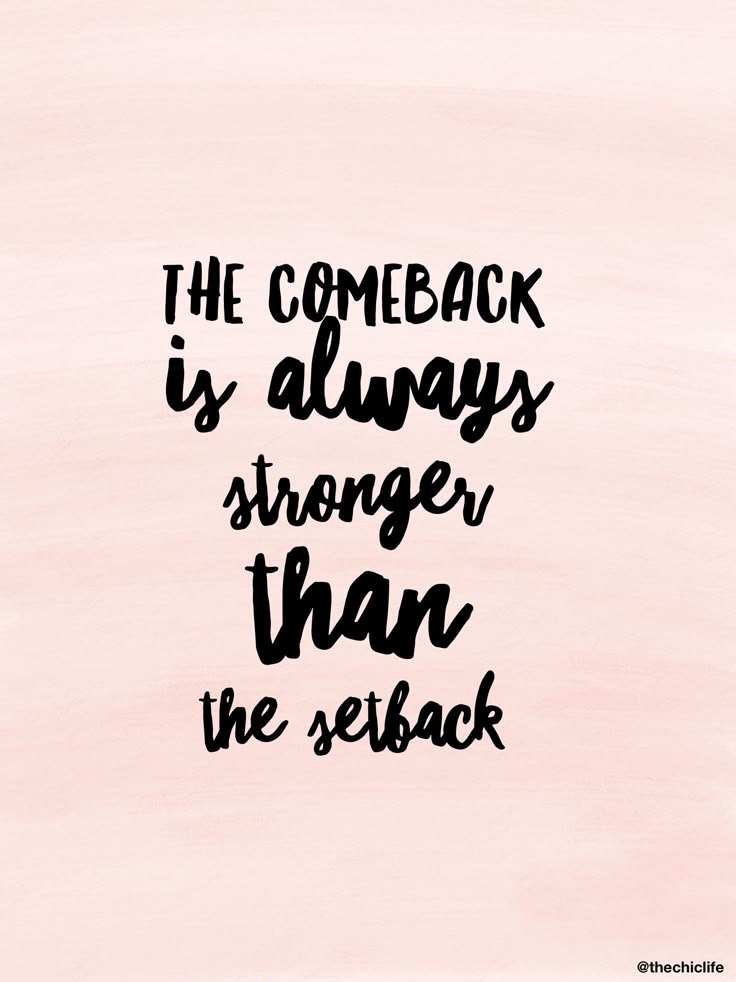 a quote that reads, the comeback is always longer than the sketch on a pink background