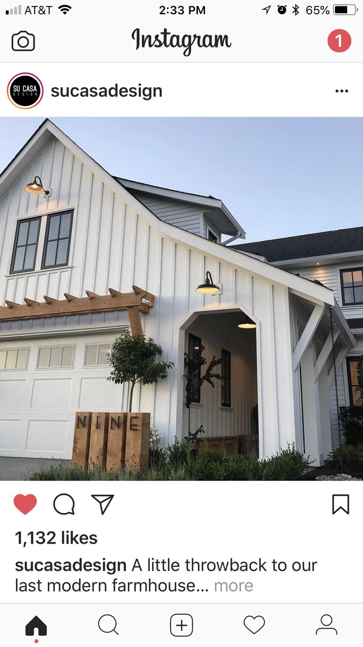 the instagram page on instagram com shows an image of a house with two garage doors