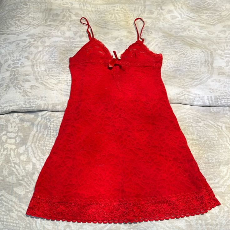 Never Worn New With Tags Red Lace! “The Lacie” By Victorias Secret! Red V-neck Camisole For Sleep, Red Fitted Camisole Sleepwear, Red Lace Trim Sleepwear For Night Out, Red Coquette Camisole Sleepwear, Red Fitted Lace Camisole, Fitted Lace Red Camisole, Victoria's Secret Red Coquette Sleepwear, Red Coquette Victoria's Secret Sleepwear, Red Sleeveless Lace Sleepwear