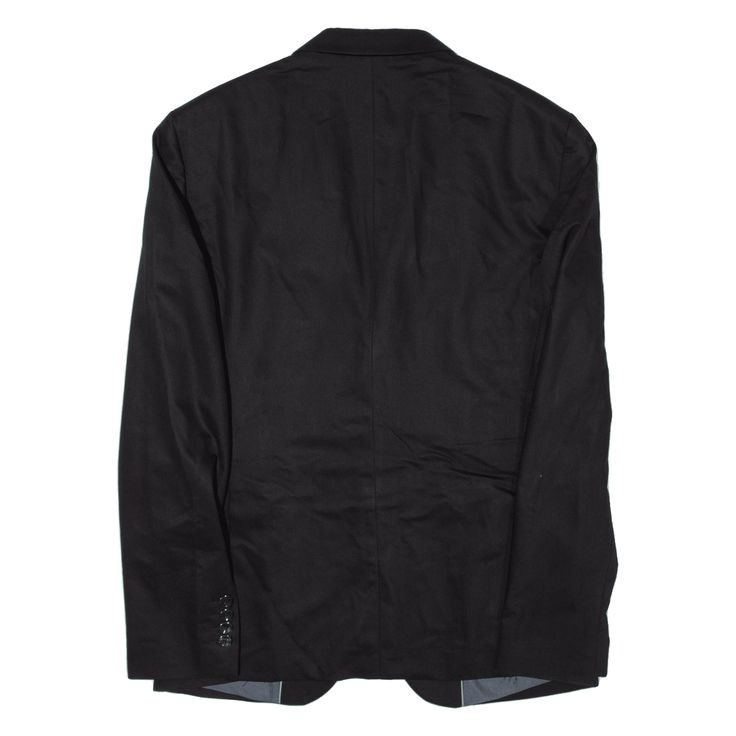 Item is in used condition. Small mark to front of item. >Size: S >Armpit To Armpit: 21" >Armpit To Cuff: 19" >Collar To Hem: 30" Black Cotton Sport Coat For Business, Black Cotton Business Blazer, Fitted Single Breasted Blazer For Streetwear, Single Breasted Cotton Blazer For Streetwear, Classic Fitted Blazer For Streetwear, Black Cotton Sport Coat For Work, Classic Fitted Streetwear Blazer, Black Cotton Blazer For Streetwear, Fitted Black Cotton Blazer