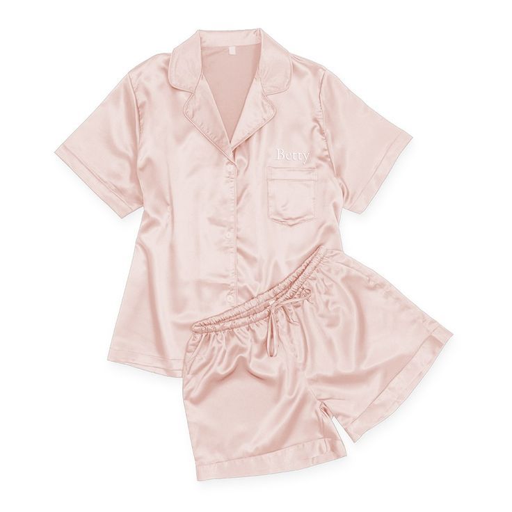 Women's Personalized Satin Pajama Sleepwear Set - Pink Blush Pajamas For Teens, Bridesmaid Gifts Unique, Silky Pajamas, Unique Bridesmaid, Satin Pajama, Satin Sleepwear, Vogue Beauty, Satin Pyjama Set, Set Style