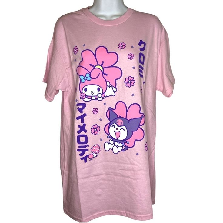 Sanrio My Melody & Kuromi Pink Graphic T-Shirt Size M New Hello Kitty & Friends Sanrio T-Shirt Thank You For Checking Out My Listing To Save Money On Shein You Can Go To My Profile/Me> Other Services>My Reference> Type In Us40861v Or Add In 1 Click From My Bio For A Recurring And Stackable Discount On Every Order Over $29 On @Shein_us Be Sure To Use Cash Back On Rakuten Click The Link In My Bio To Receive $30 When You Sign Up & Shop! Here’s The Link Https://Beacons.Page/Analyzfeliz/ Shop Smart L Harajuku Style Purple Short Sleeve Top, Harajuku Style Short Sleeve Purple Tops, Purple Kawaii Short Sleeve T-shirt, Purple Short Sleeve Kawaii T-shirt, Purple Harajuku Cotton Top, Purple Harajuku Crew Neck Top, Purple Cotton Harajuku Top, Cute Purple Short Sleeve T-shirt, Kawaii Purple T-shirt With Graphic Print