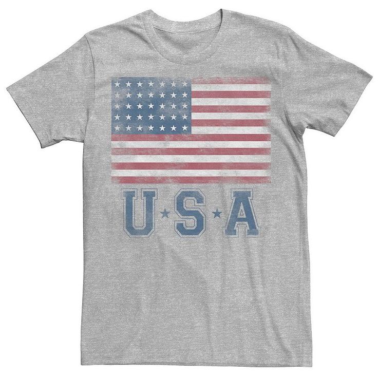 Show off your patriotic style with this men's USA flag tee. Crewneck Short sleevesFABRIC & CARE Cotton, polyester Machine wash Imported Show off your patriotic style with this men's USA flag tee. Licensed Character Show off your patriotic style with this men's USA flag tee. Color: Med Grey. Gender: male. Age Group: adult. Pattern: Graphic. American Flag T-shirt For 4th Of July, Independence Day American Flag T-shirt, American Style Flag Print T-shirt For 4th Of July, American Style T-shirt For Independence Day, American Style T-shirt With American Flag For Independence Day, 4th Of July American Flag Print T-shirt, Independence Day American Style T-shirt With Flag Print, Americana T-shirt With American Flag For 4th Of July, Americana T-shirt With American Flag For Memorial Day