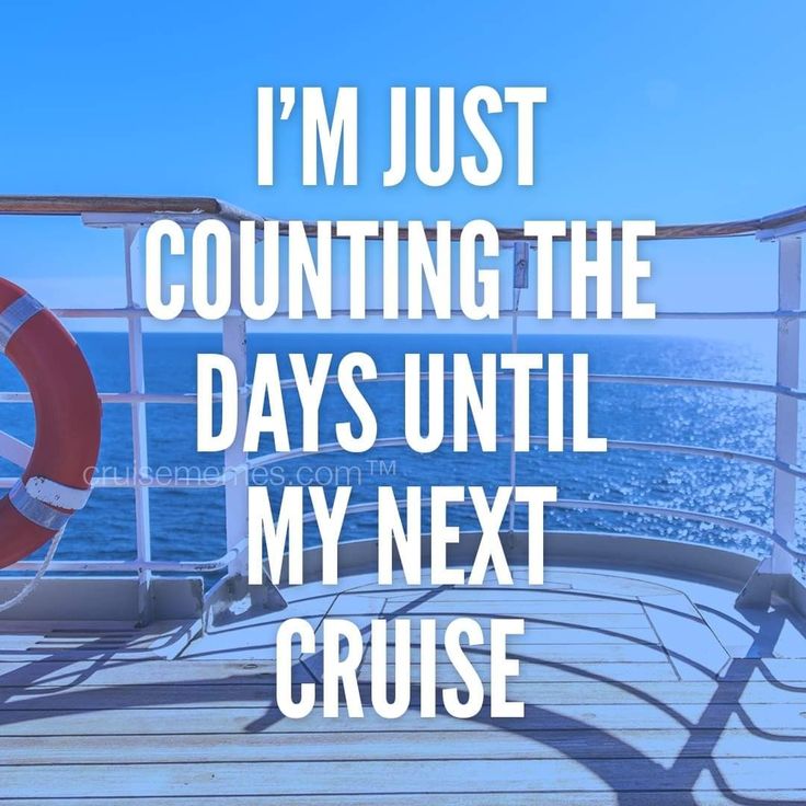 a life preserver on the deck of a cruise ship with text that reads, i'm just counting the days until my next cruise