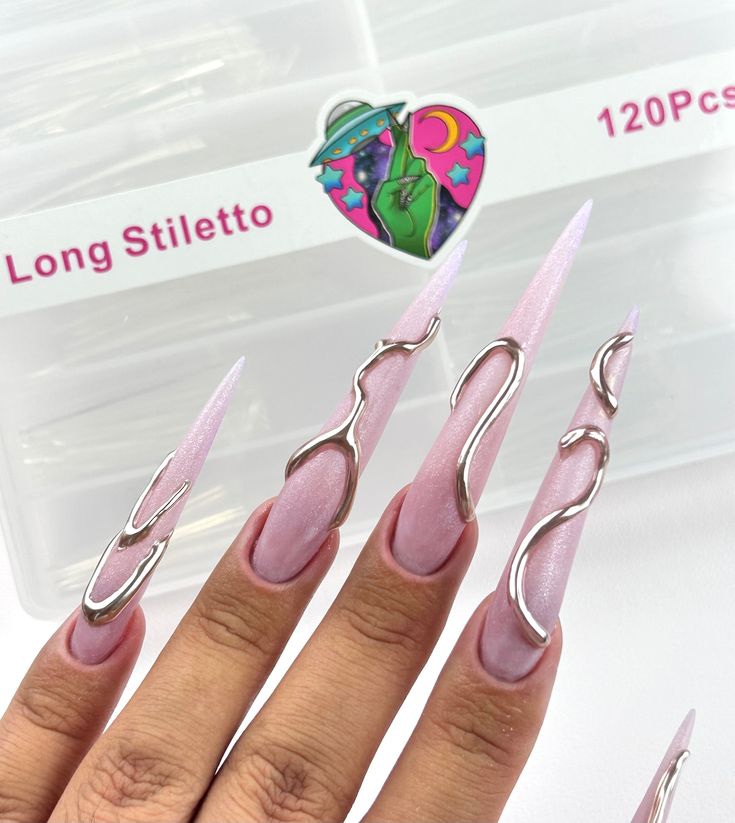 ✨LONG STILETTO HALF COVER TIPS, 120 COUNT 💗Perfect for doing Extra long stiletto nails! 💗These tips have an extreme apex on nail bed. Xl Stilleto Acrylic Nails, Stiletto Halloween Nails Designs, Extra Long Nail Ideas, Baddie Nails Stiletto, Long Extra Nails, Soft Stiletto Nails, Extreme Long Nails, Stiletto Acrylic Nails Designs, Nail Art Designs Stiletto