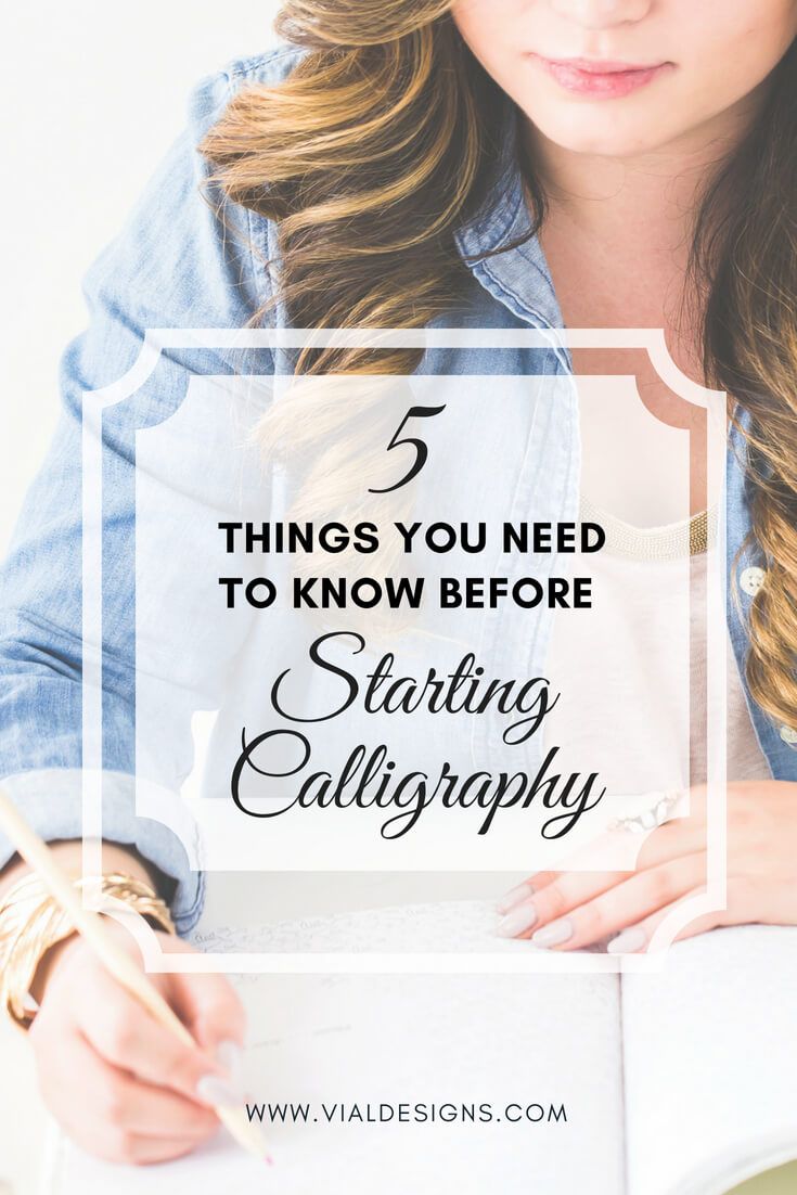 a woman writing in a notebook with the words 5 things you need to know before starting calligraphy