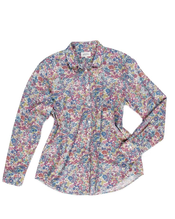 Spring Tops With All Over Print And Spread Collar, Classic Patterned Summer Tops, Classic Patterned Tops For Summer, Classic Floral Print Tops With Relaxed Fit, Classic Tops With Floral Print In Relaxed Fit, Classic Tops With Floral Print And Relaxed Fit, Classic Top With Floral Print And Relaxed Fit, Multicolor Print Long Sleeve Shirt, Long Sleeve Multicolor Print Shirt