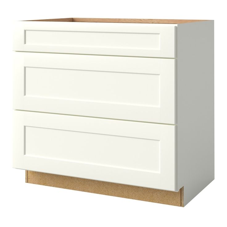 an image of a white cabinet with drawers