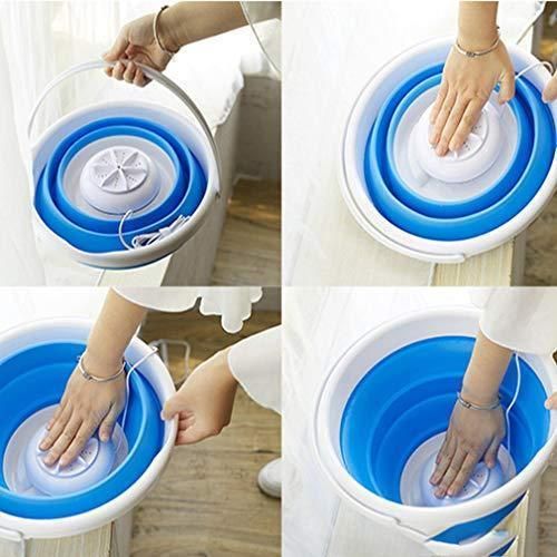 four pictures showing how to use an inflatable water bowl for drinking and playing