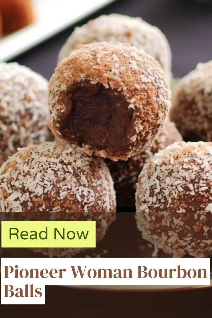 a pile of chocolate covered doughnuts sitting on top of a white plate with text reading read now pioneers woman bourbon balls