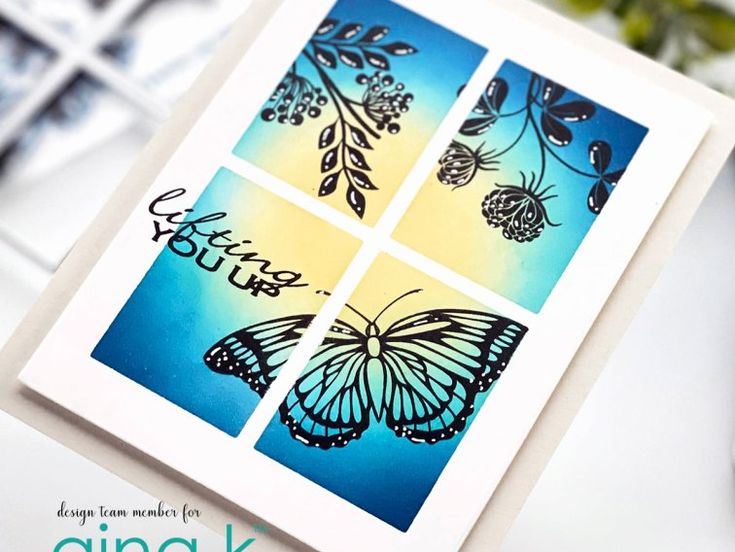 a close up of a butterfly on a card